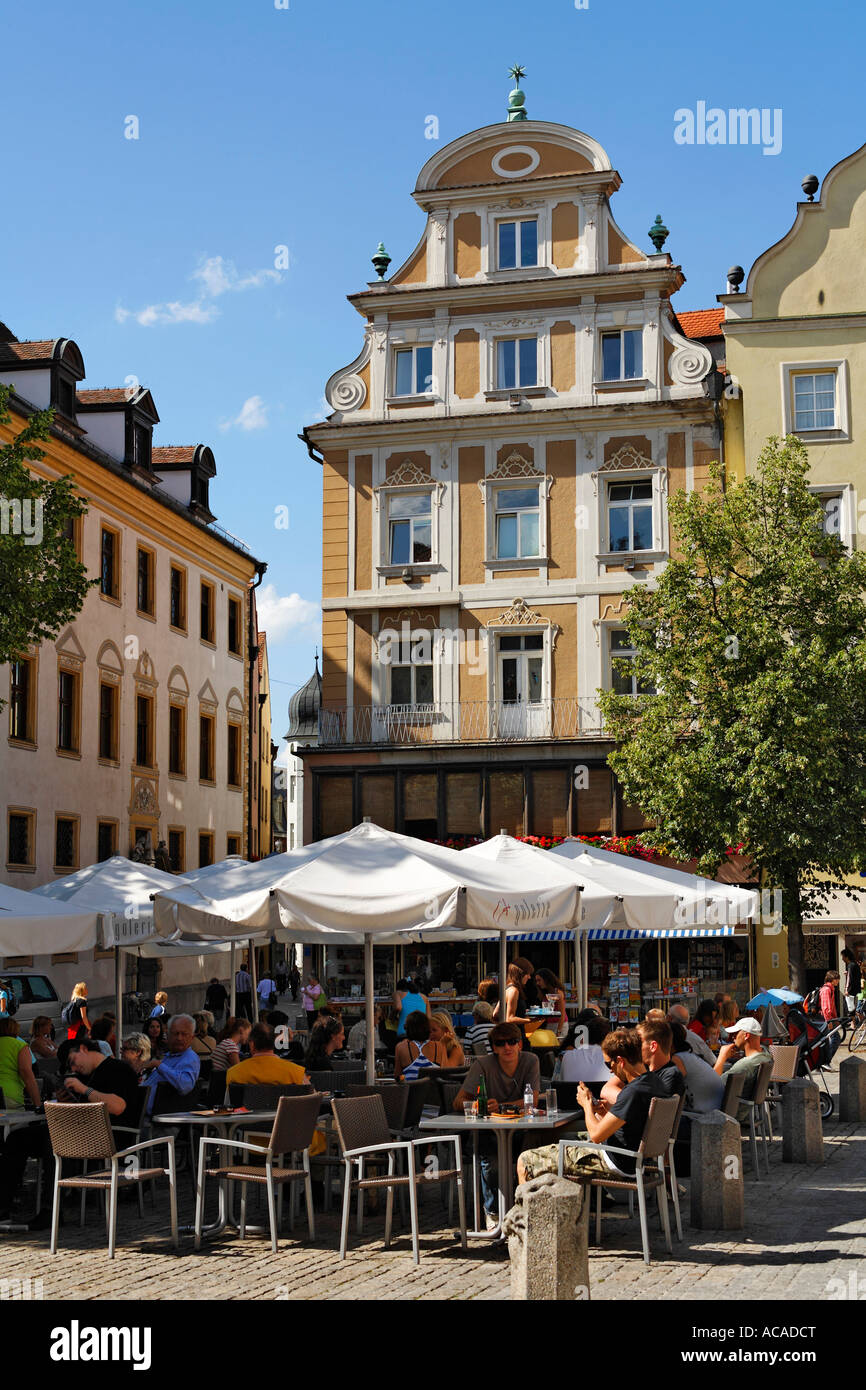 Kohlenmarkt, Regensburg, Upper Palatinate, Bavaria, Germany Stock Photo