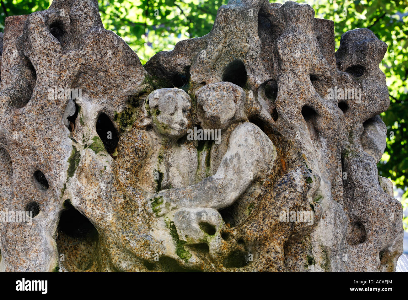 Fountain from Guenther Mauermann on Kohlenmarkt, Regensburg, Upper Palatinate, Bavaria, Germany Stock Photo