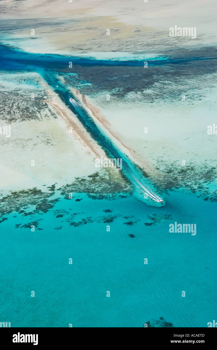 An aerial view of German Channel the Rock Islands of Palau Micronesia ...