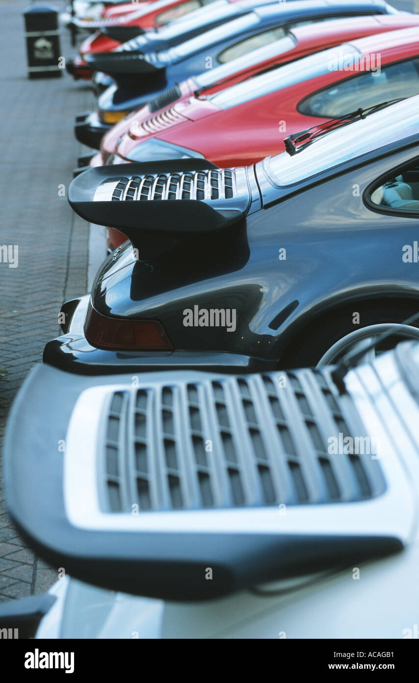 Porsche sports car rear spoilers Stock Photo Alamy