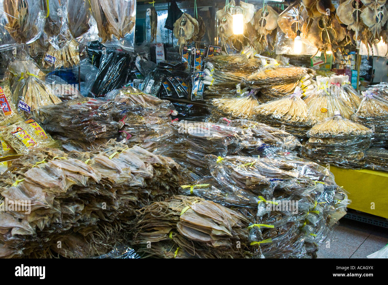 Dried Fish Shop at Market Sokcho South Korea Stock Photo Alamy
