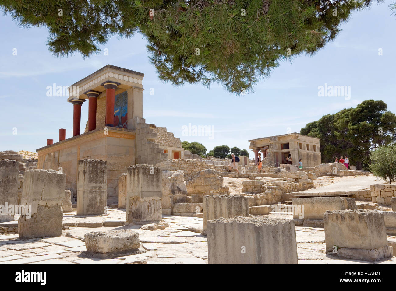 Ruins of the palace of Knossos, Crete, Greece Stock Photo