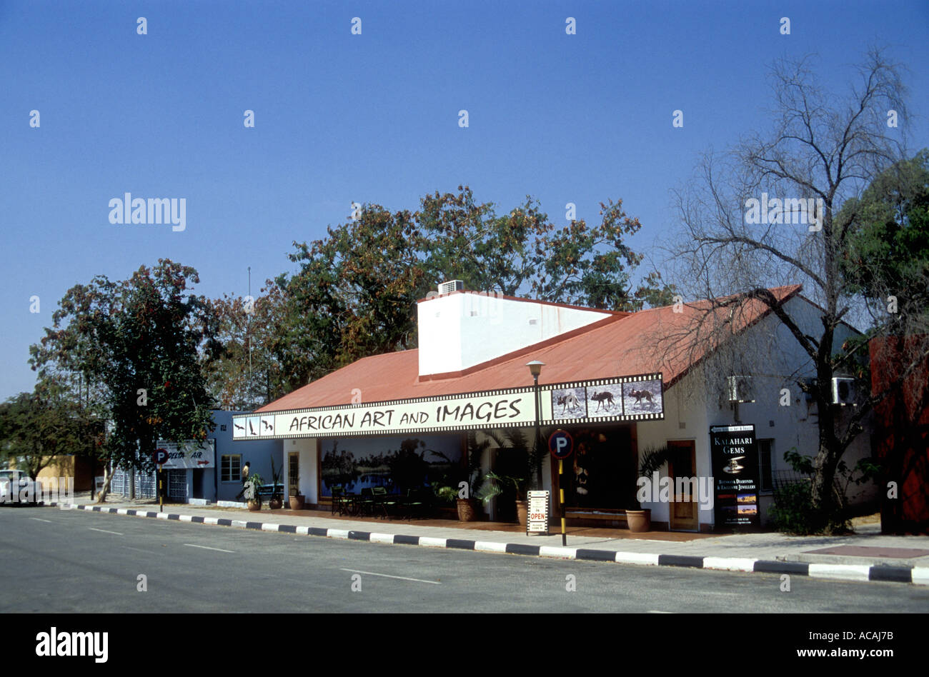 Tourist Art Shop near the airport Maun Botswana southern Africa Stock Photo