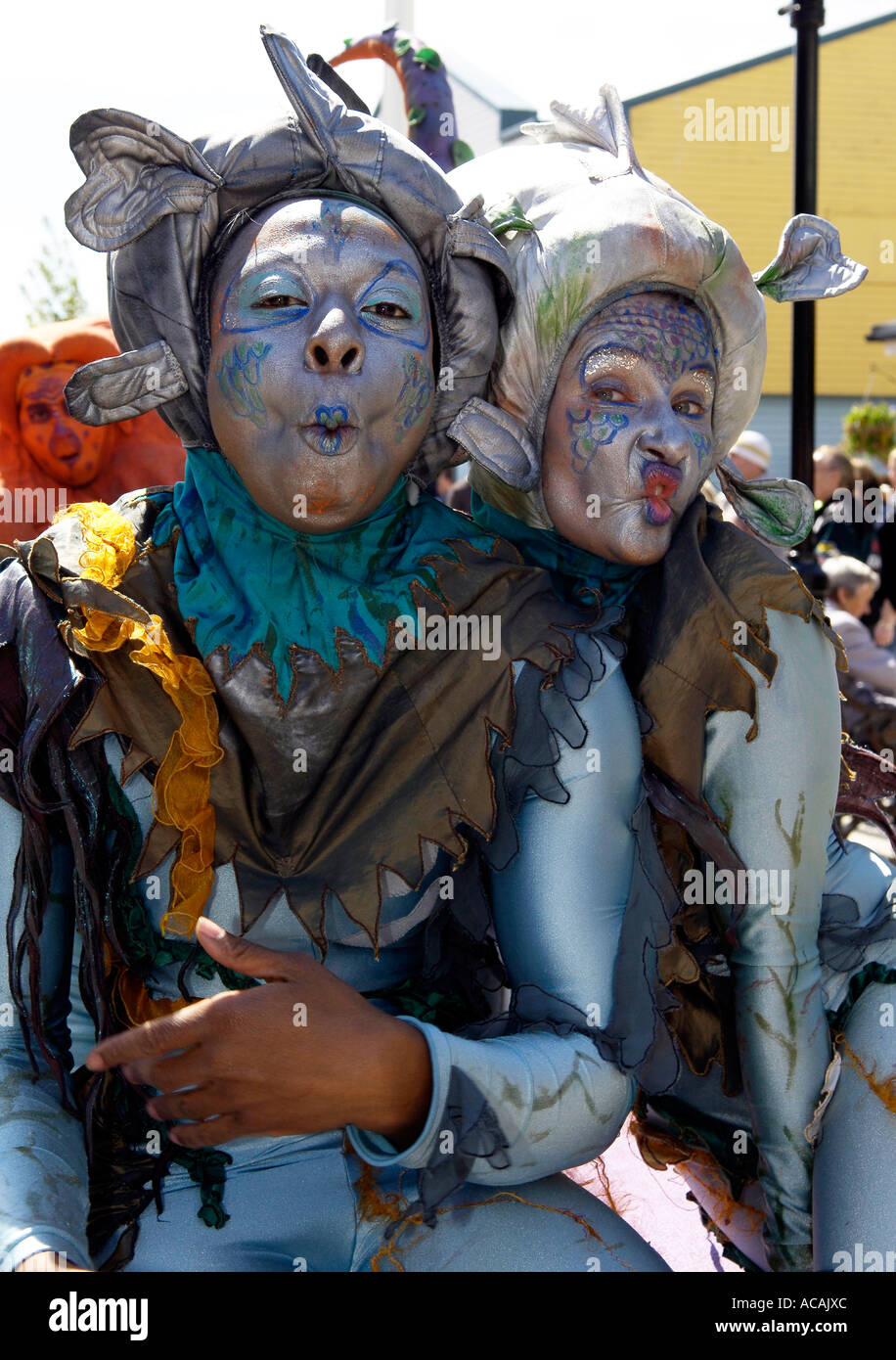 Street entertainment Fish girls of Circo Rumbaba during Affinity Outlets(formerly Freeport)Carnival Stock Photo