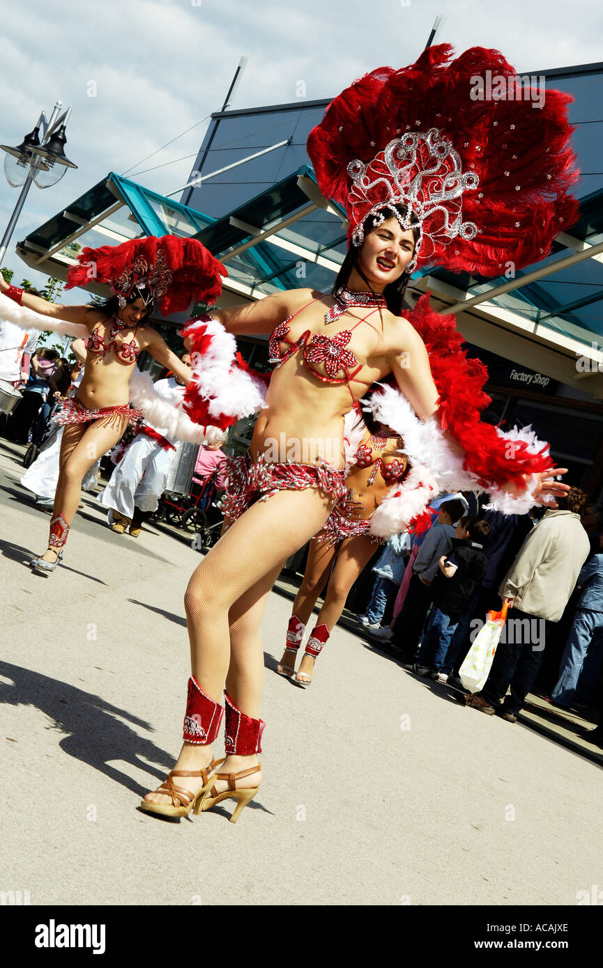 Exotic Carnival dancers performing at Affinity Outlets(formerly Freeport) carnival Stock Photo