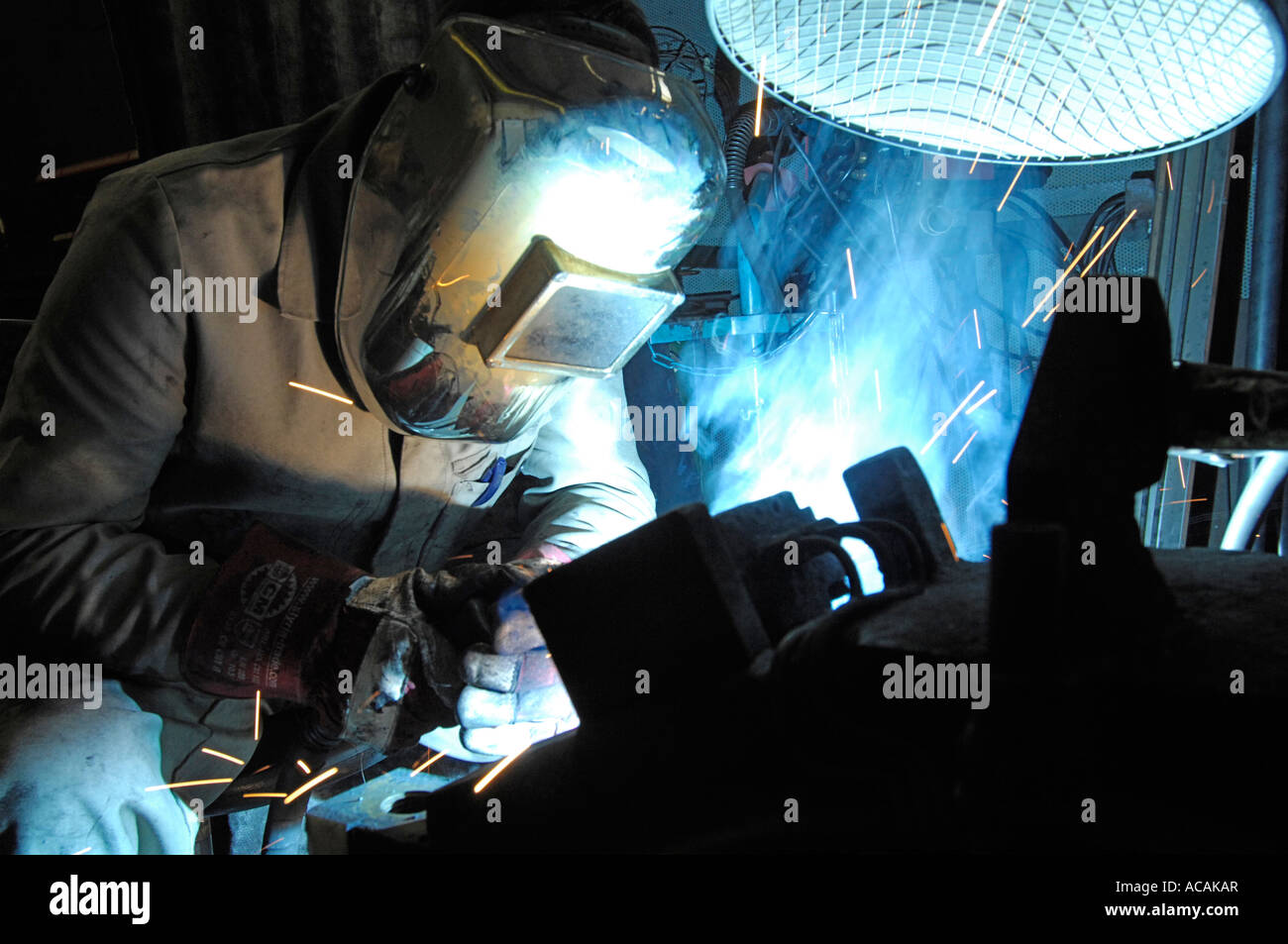 Maintenance toolroom Welder with exhaust device Stock Photo Alamy