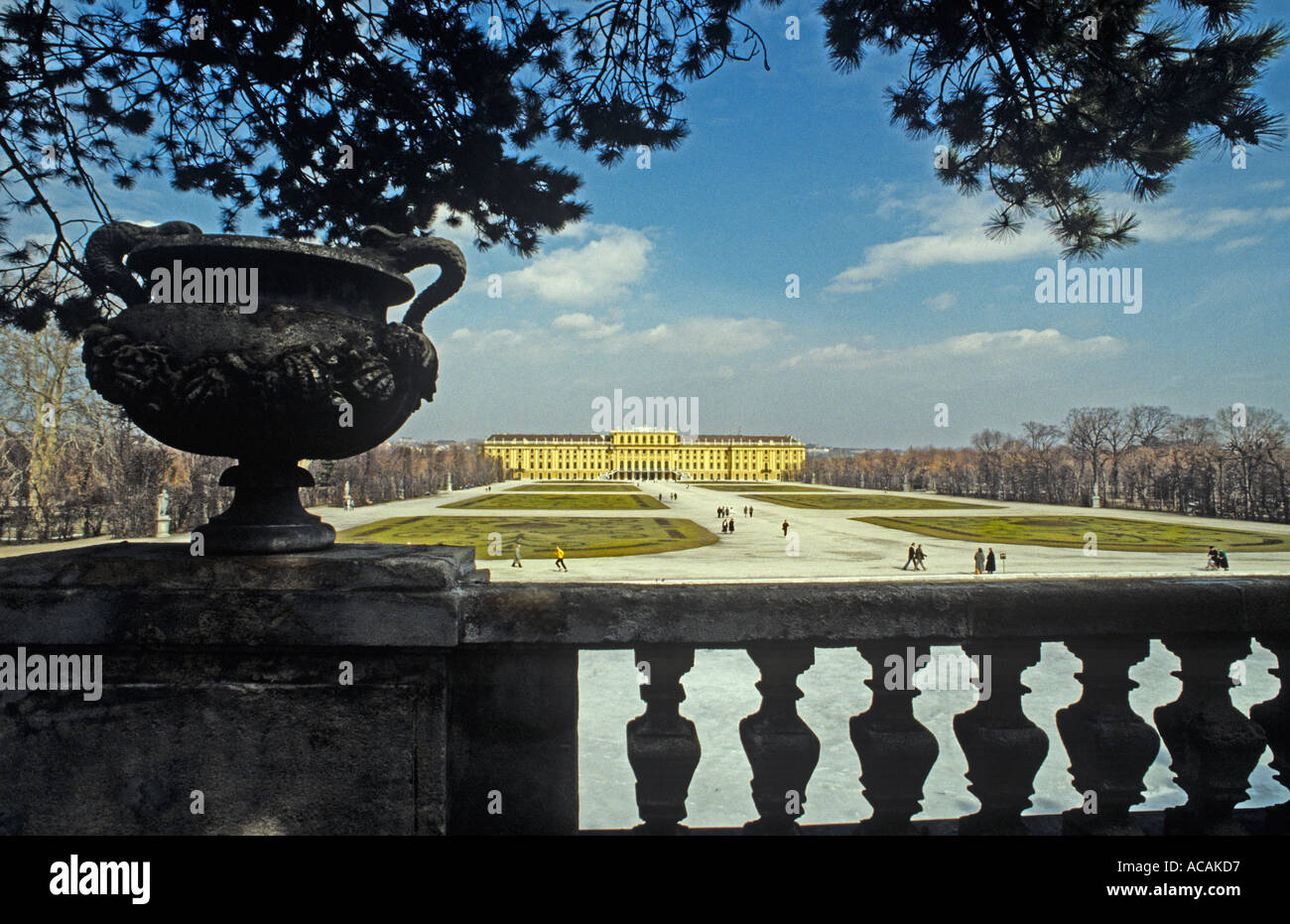 Schonbrunn Palace Vienna exterior on an early spring day Austria Stock Photo