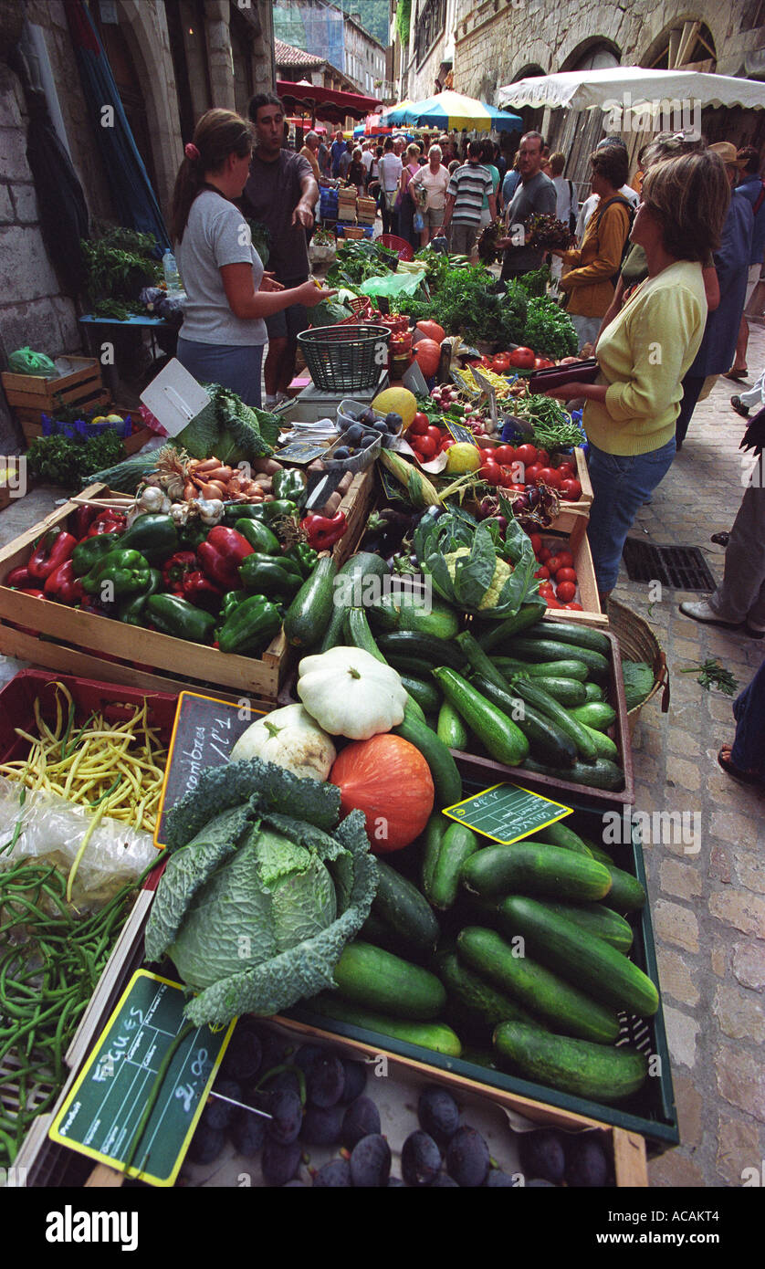 Market at Saint Antonin Noble Val France Europe Stock Photo Alamy