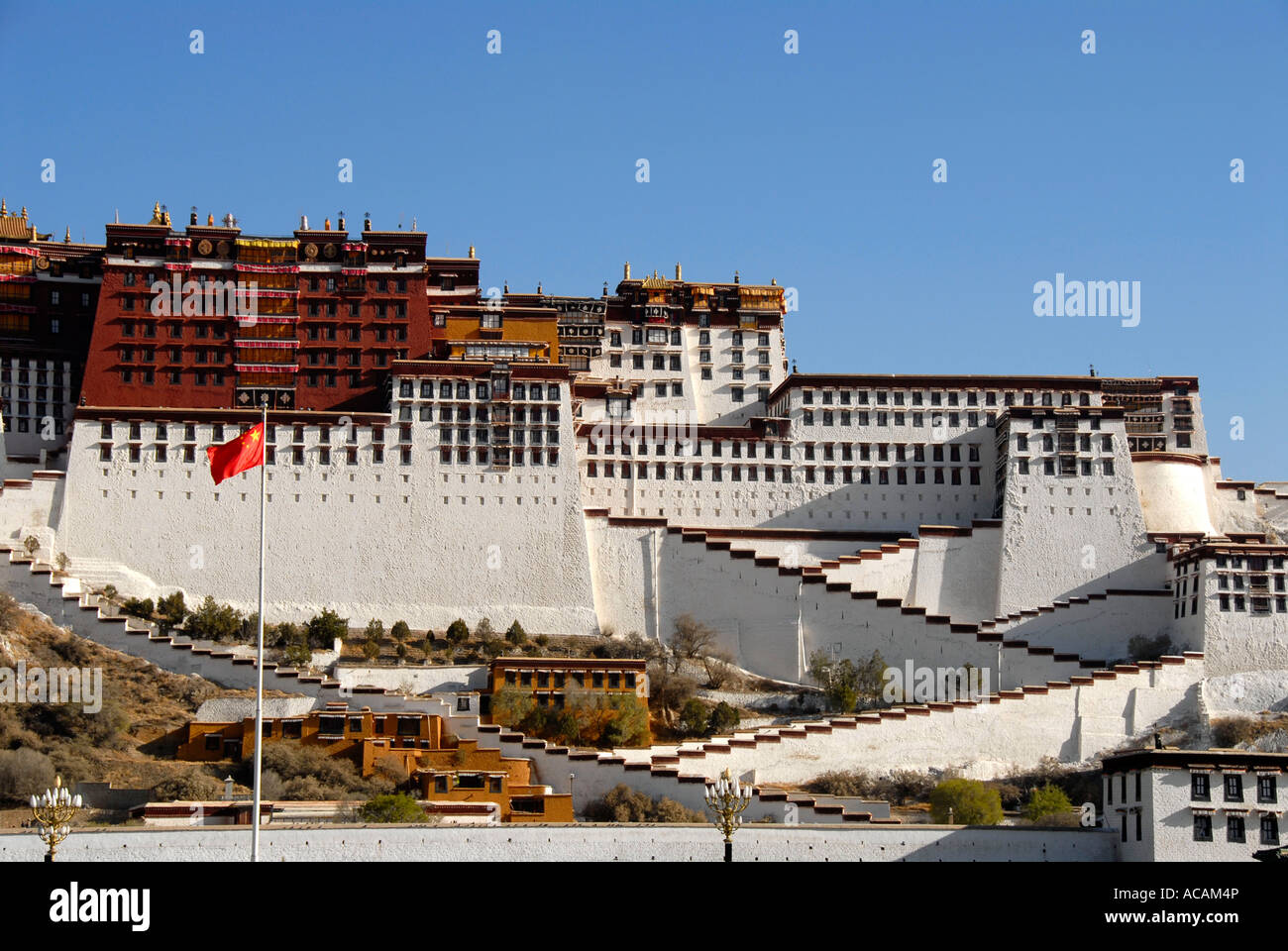Stairway to Potala winter palace of the Dalai Lama Lhasa Tibet China Stock Photo
