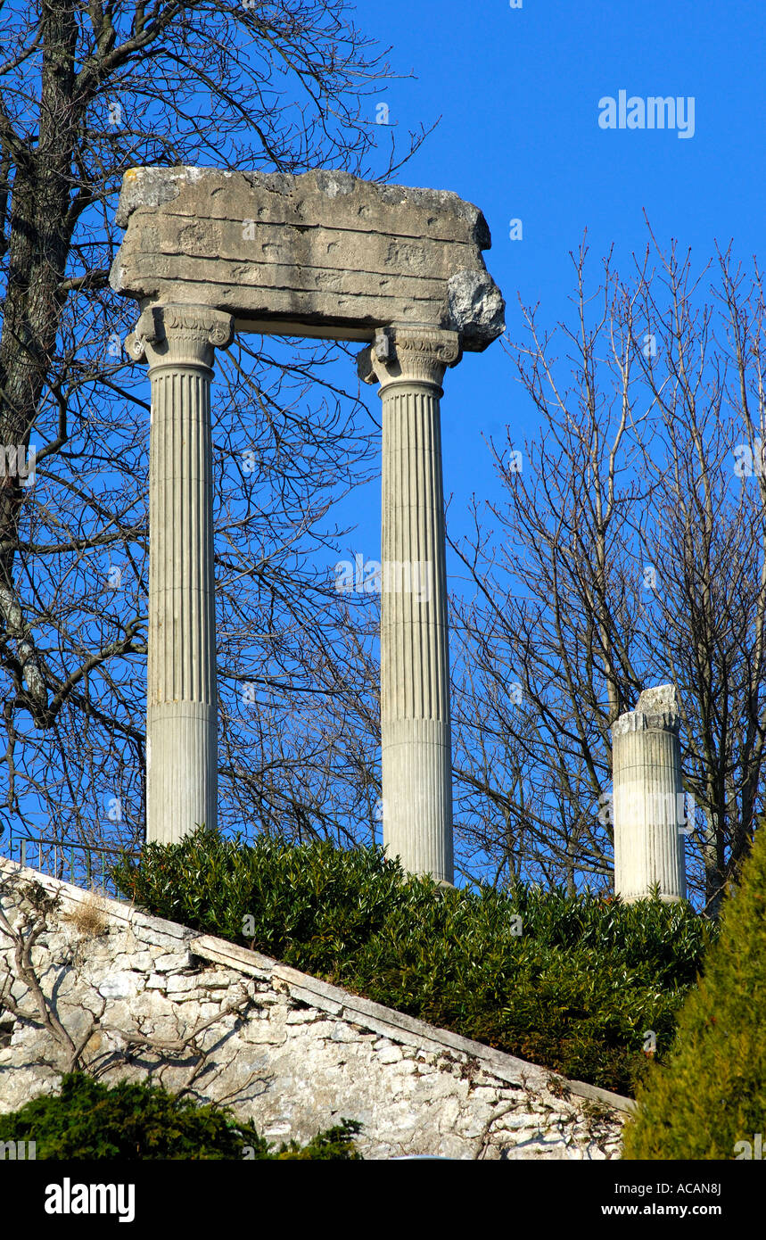 Roman columns, Nyon, Vaud, Switzerland Stock Photo