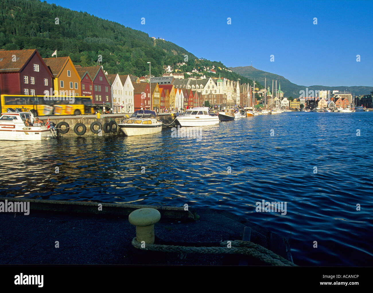 Street of houses in Bergen, Norway Stock Photo
