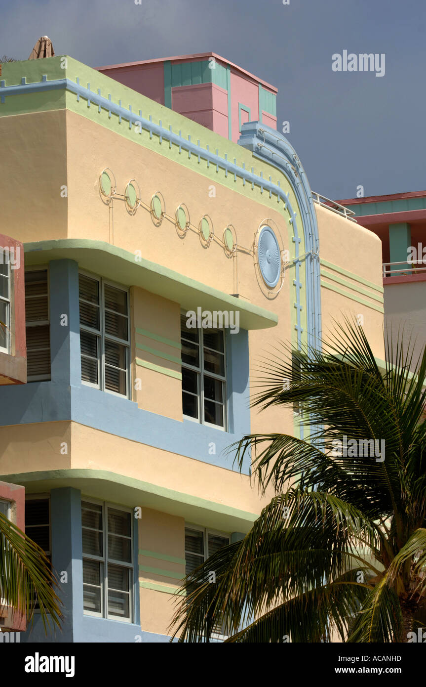 Crescent Hotel Ocean drive Miami Florida Art Deco area USA Stock Photo ...