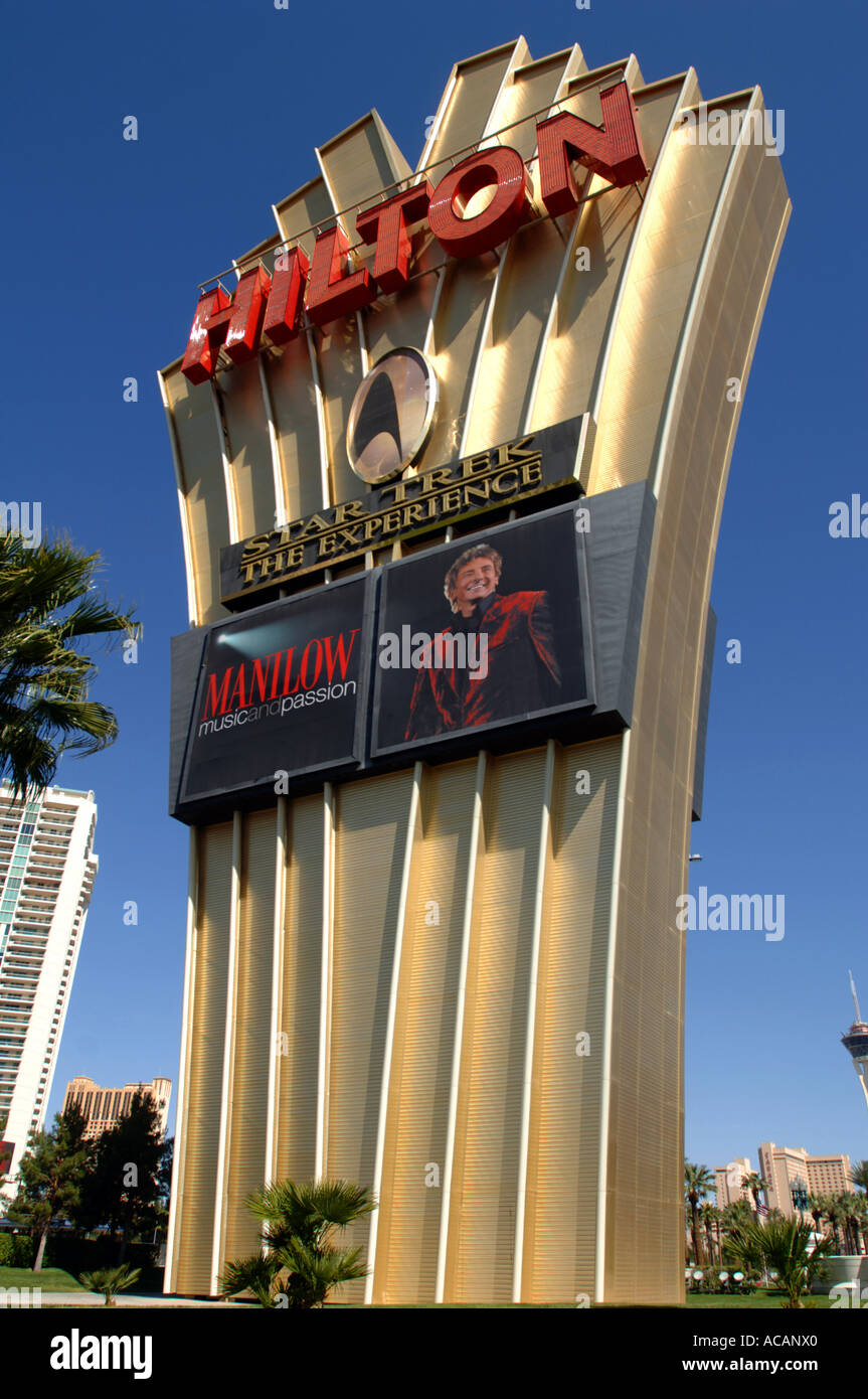 Hilton Hotel and Casino sign Las Vegas Nevada USA Stock Photo - Alamy