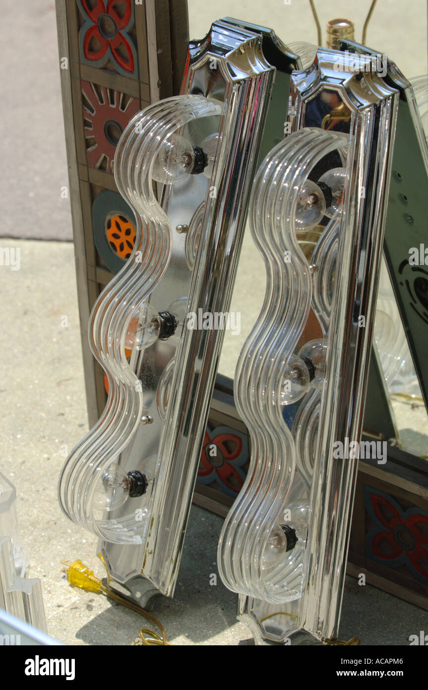 Art deco lights for sale Lincoln Road Antique Market Miami South Beach