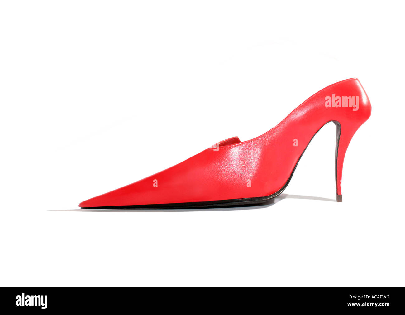 Red lady's shoe Stock Photo