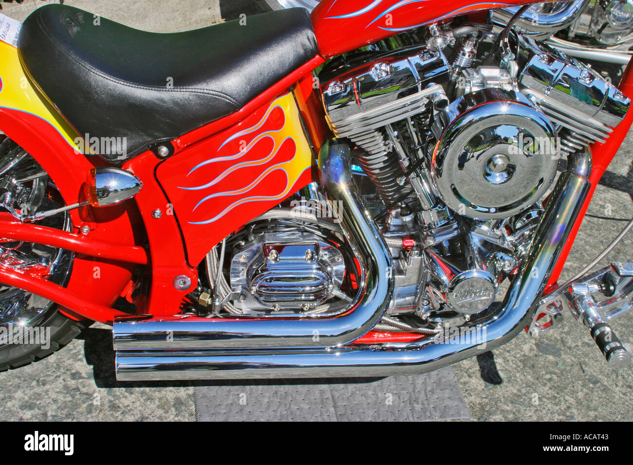 Closeup of 2005 Grant Breiland motorcyle Stock Photo