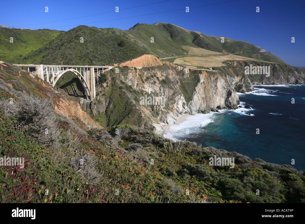 Highway Number One along the Pacific Coast, Big Sur, California, USA Stock Photo