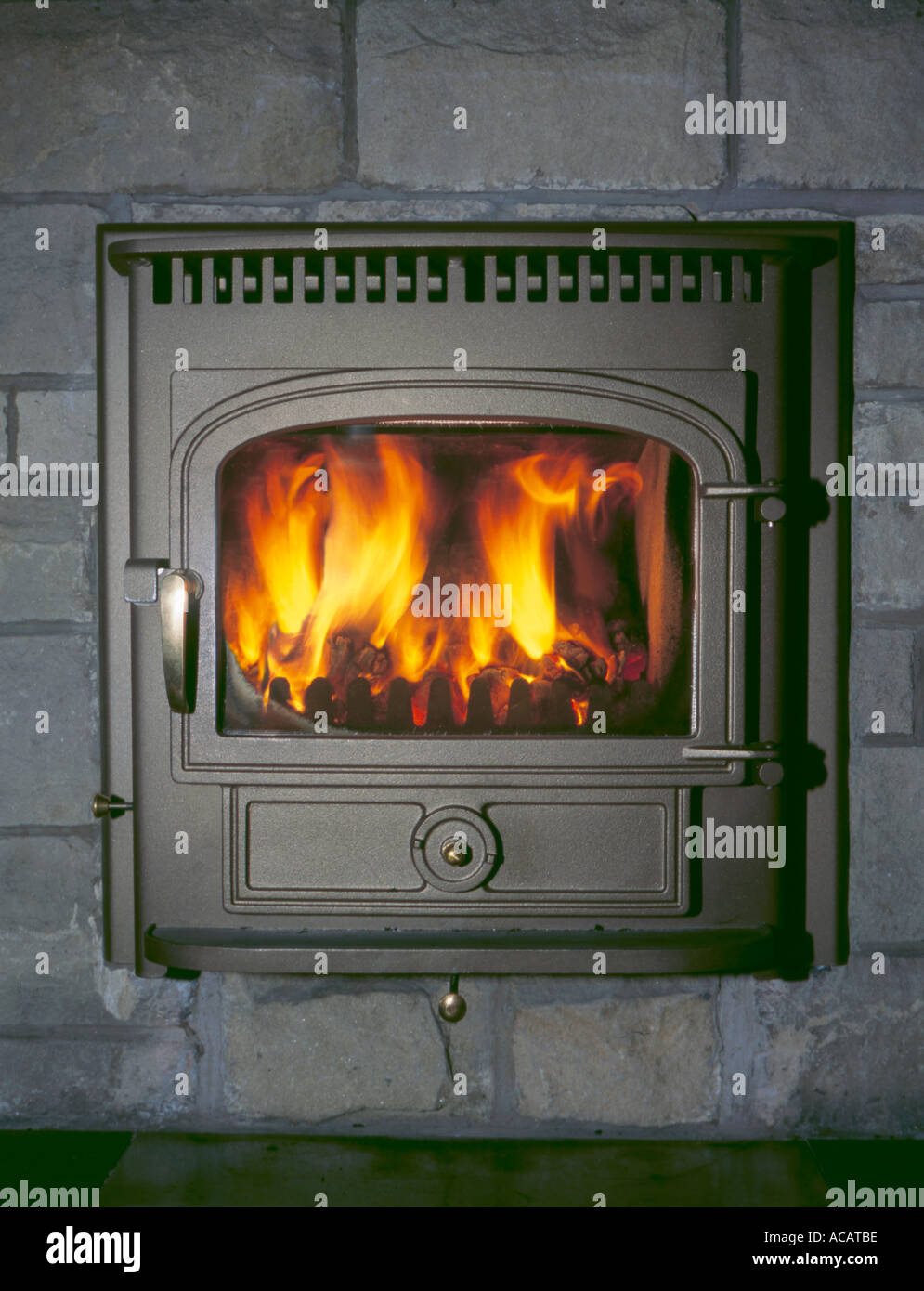Modern multifuel burning stove, England, UK Stock Photo Alamy