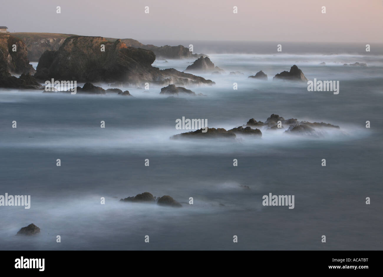 Surf of the Pacific Ocean, long exposure, Highway No. 1, Fort Bragg