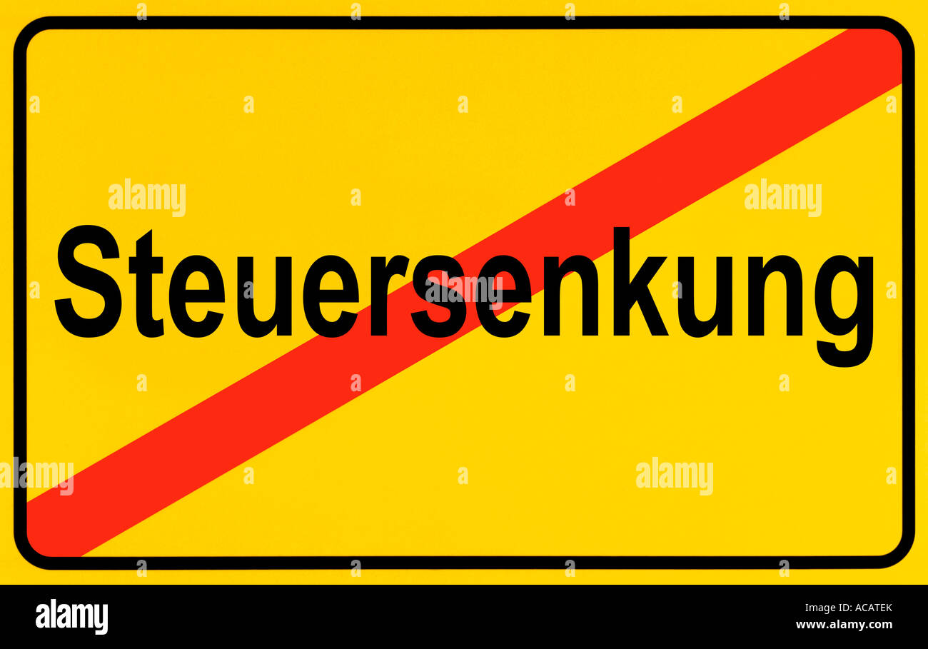 German city limits sign symbolising end of tax cutting Stock Photo