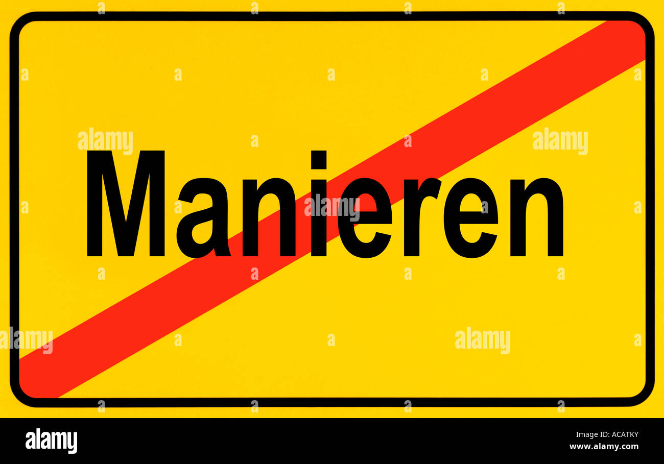 German city limits sign symbolising end of manners Stock Photo