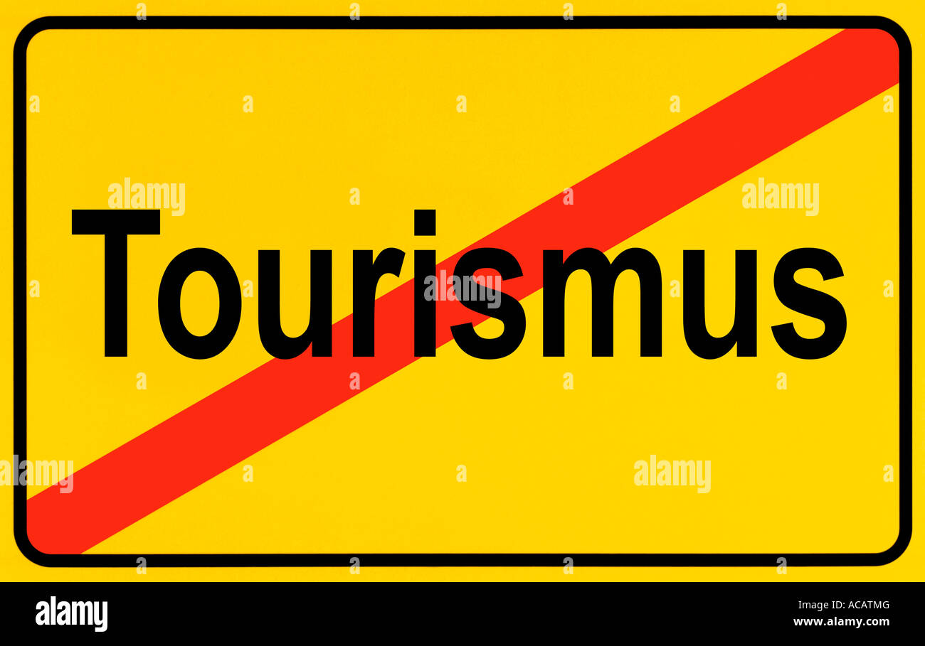 German city limits sign symbolising end of tourism Stock Photo