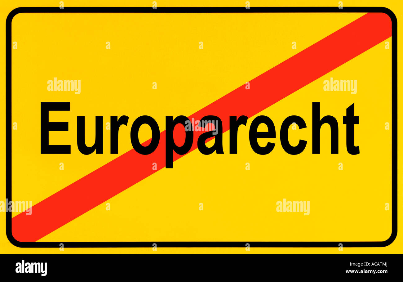 German city limits sign symbolising end of European legislation Stock Photo