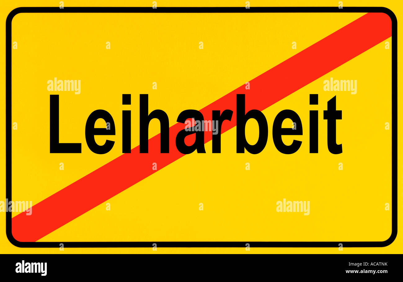 German city limits sign symbolising end of temporary employment Stock Photo