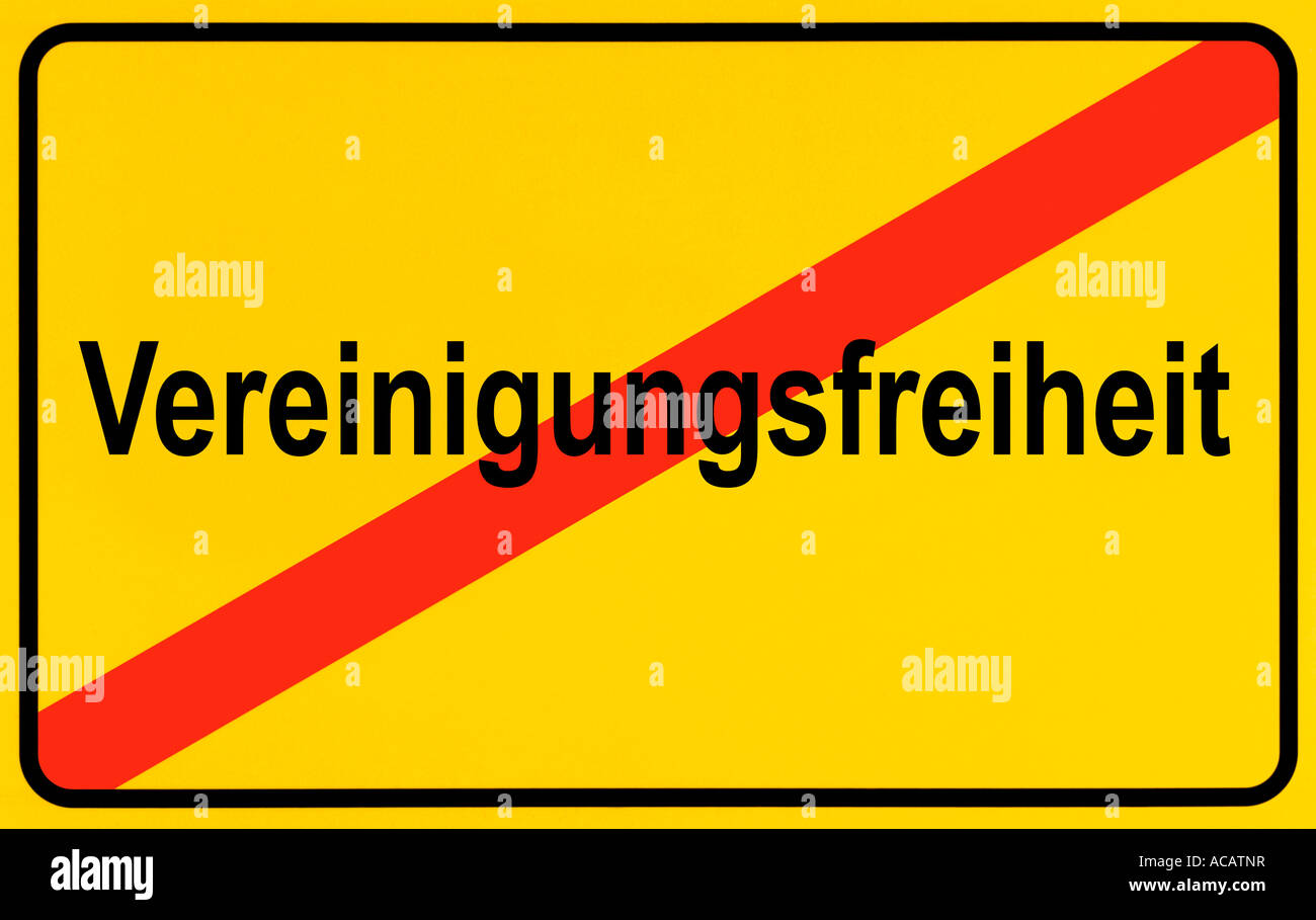 German city limits sign symbolising end of freedom of association Stock Photo