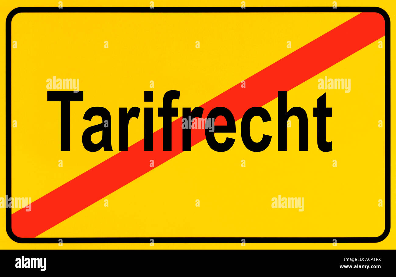 German city limits sign symbolising end of tariff law Stock Photo