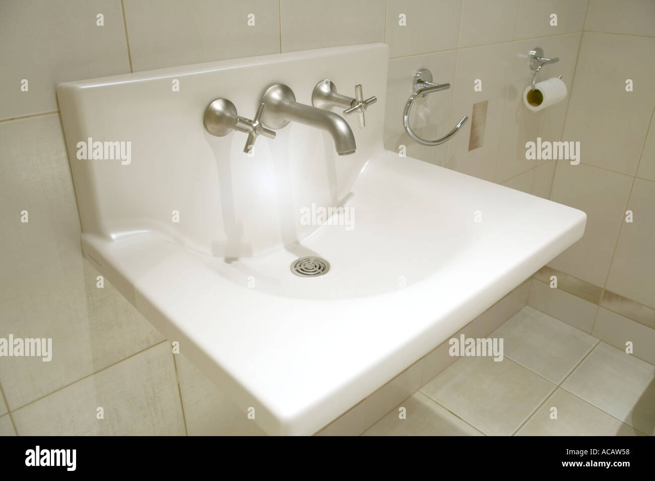 wash basin in bathroom of modern new home Stock Photo