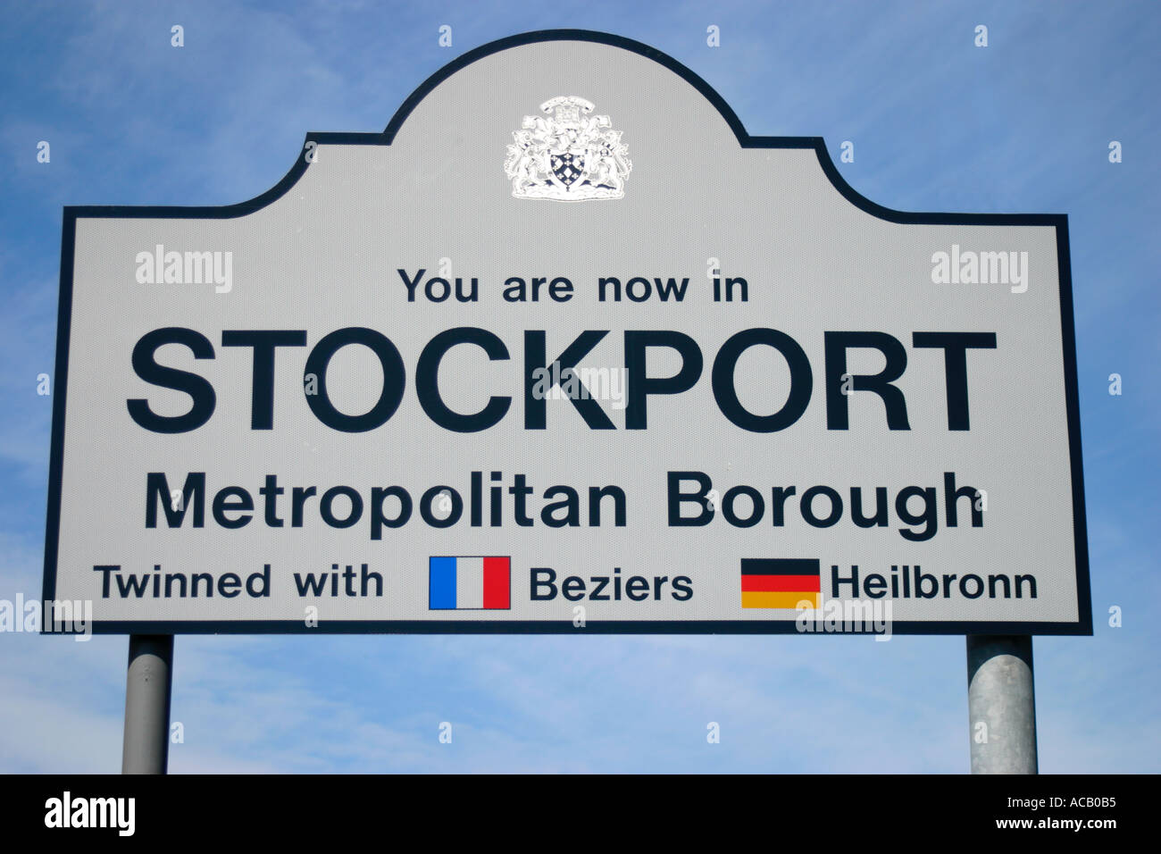 to Stockport Road Sign Stock Photo Alamy