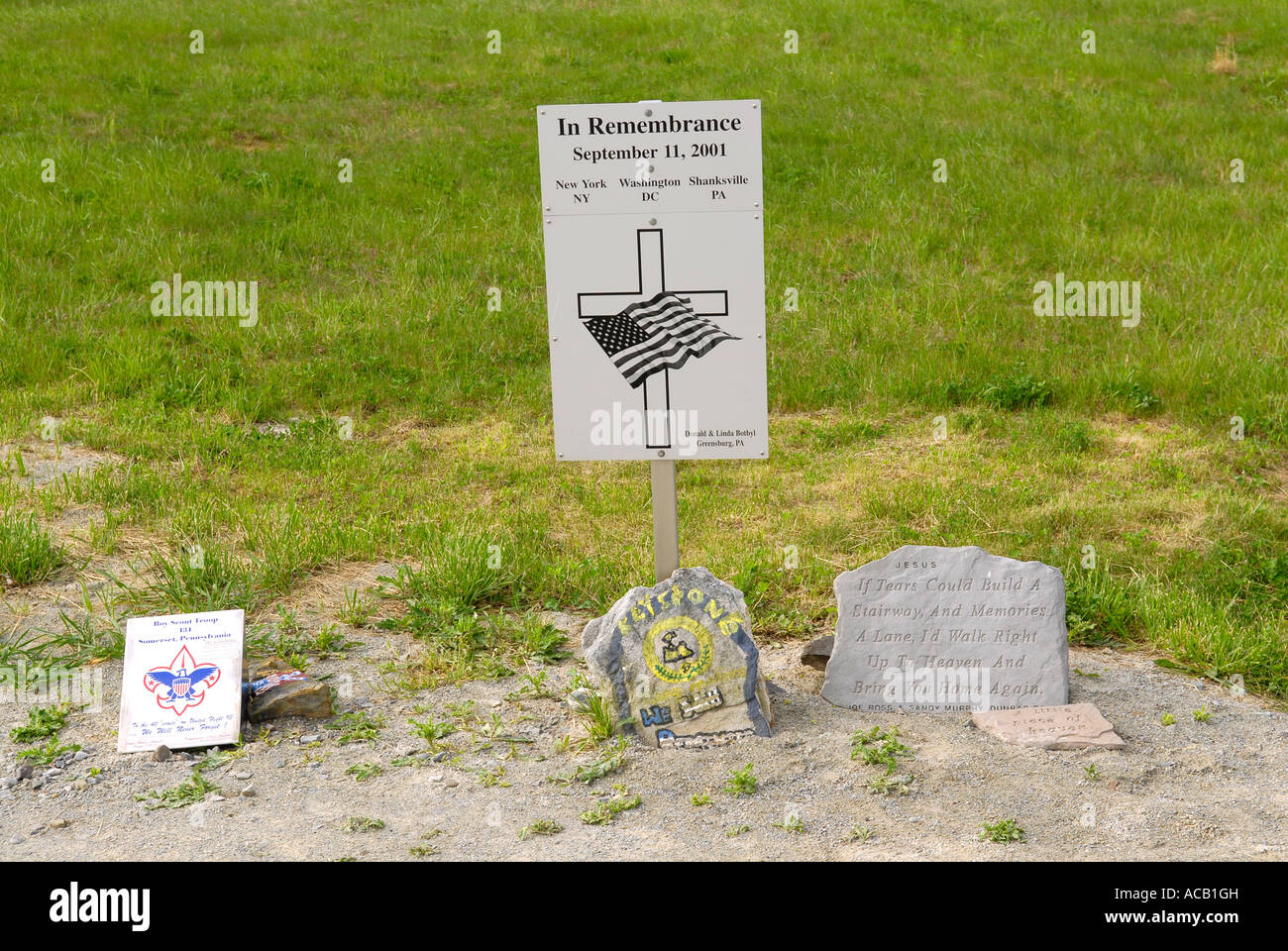 Shanksville Pennsylvania sight of the crash of United Airlines flight