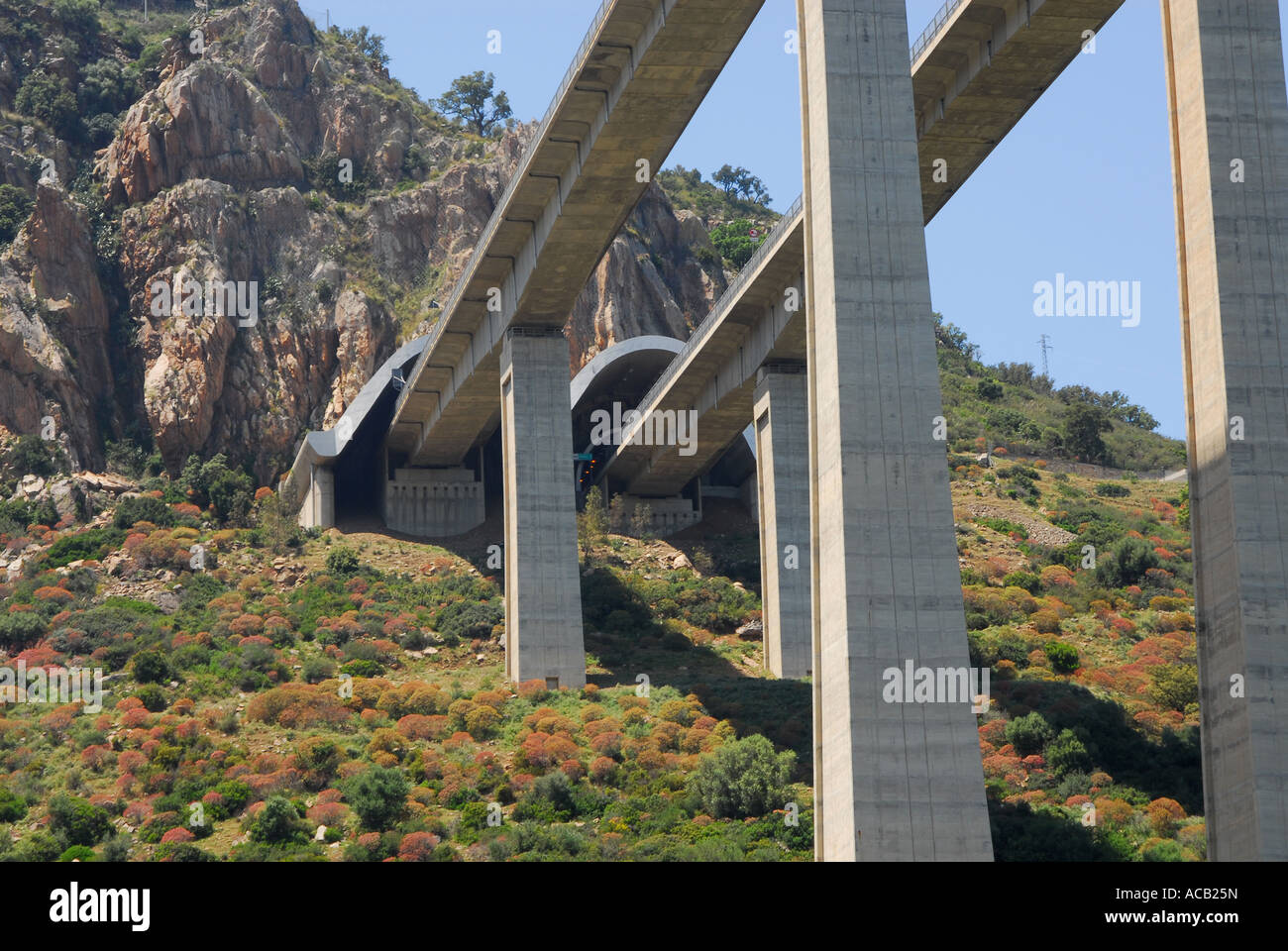 The spectacular A20 Autostrada, high bridges, long tunnels and