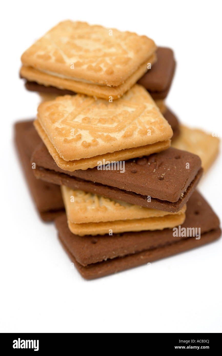 Biscuits: Custard Creams and Bourbons Stock Photo