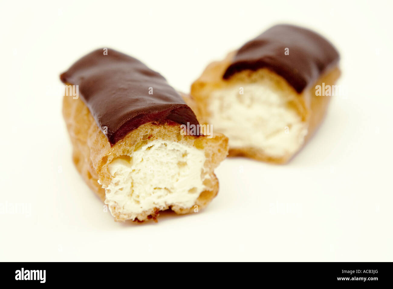 Fresh cream chocolate eclair Stock Photo Alamy