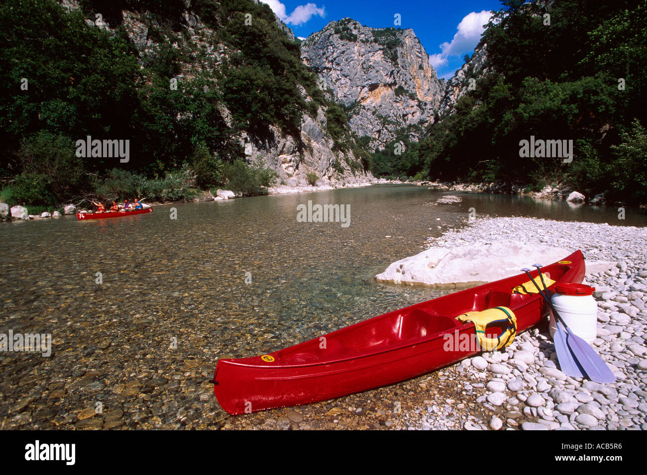 Canoe in the Verdon grand canyon Var France Stock Photo Alamy