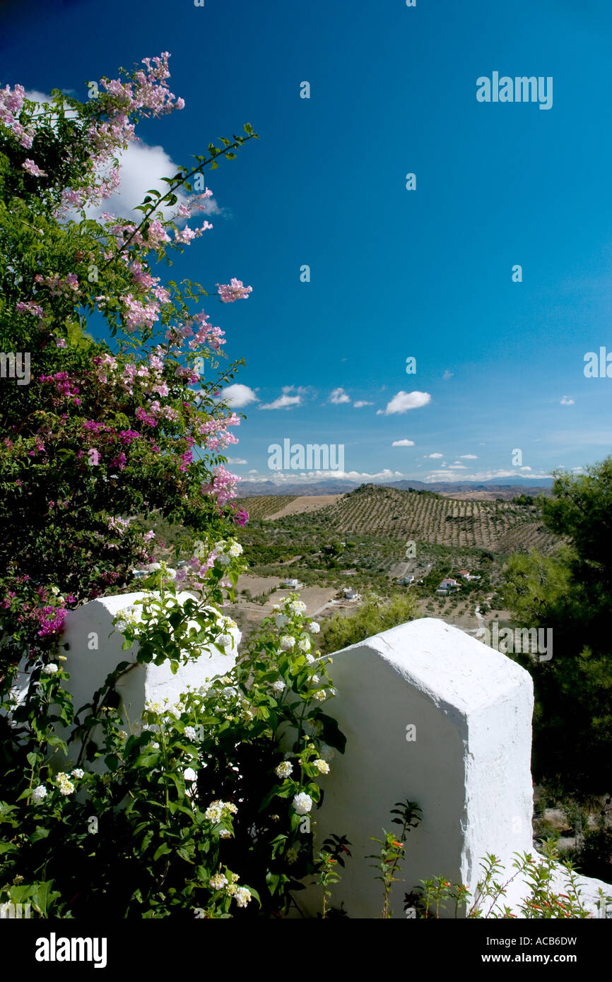 View of rural Andalucia from Alozaina village in Malaga province Spain Stock Photo
