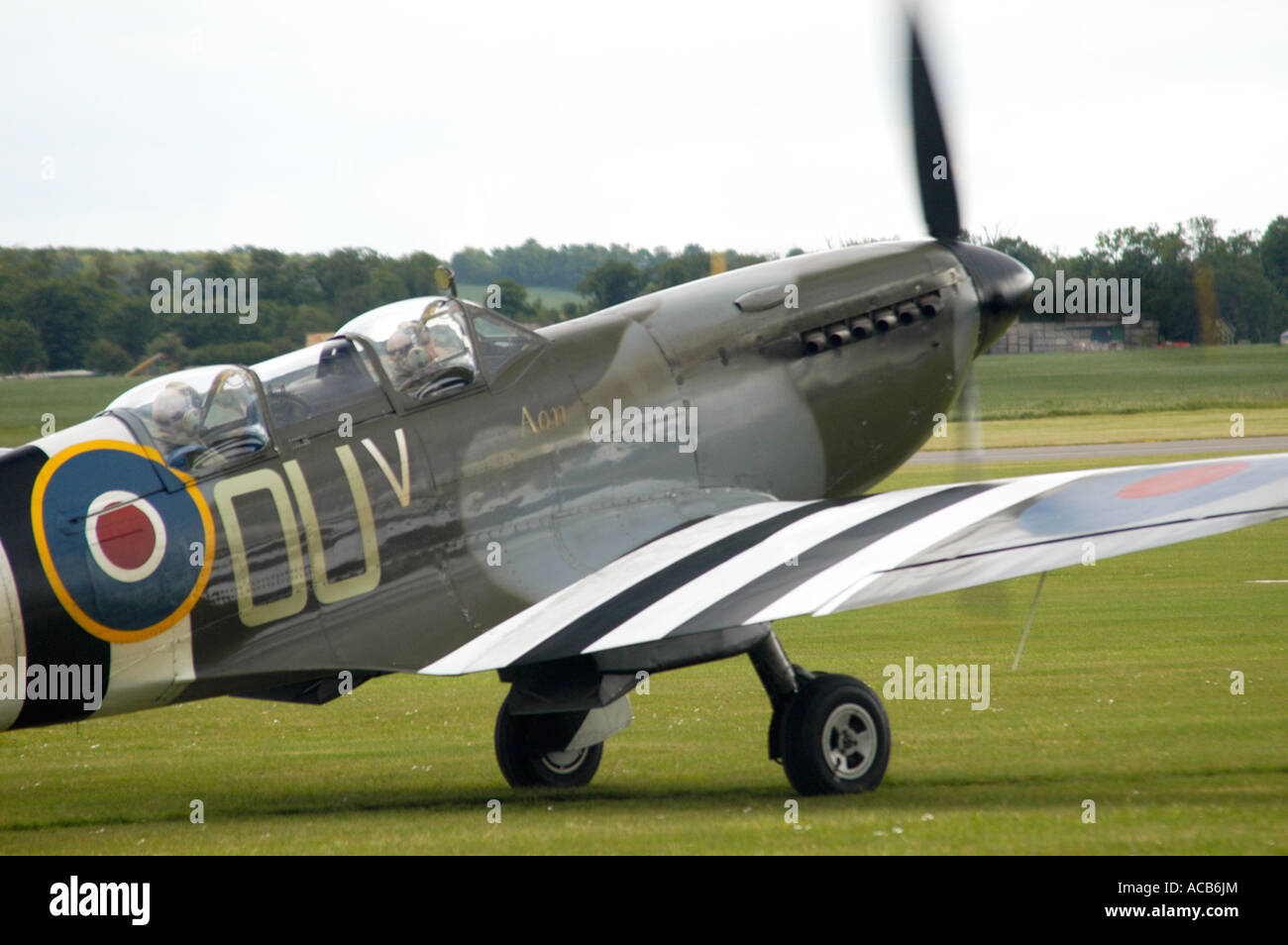 Spitfire taking off Stock Photo