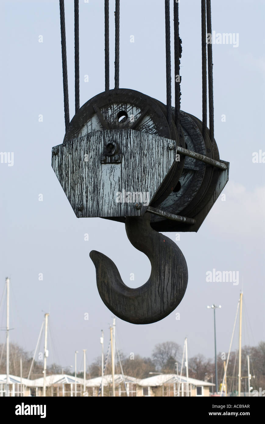 Boat Crane Hook Preston Docks Stock Photo