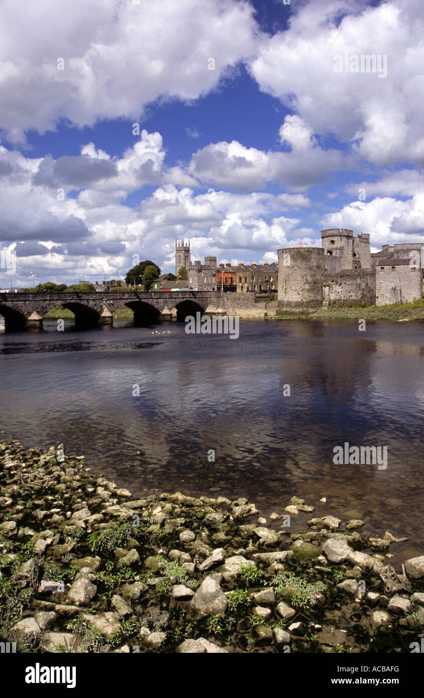 Limerick Castle, Republic of Ireland, seen from across the River Shannon. Stock Photo