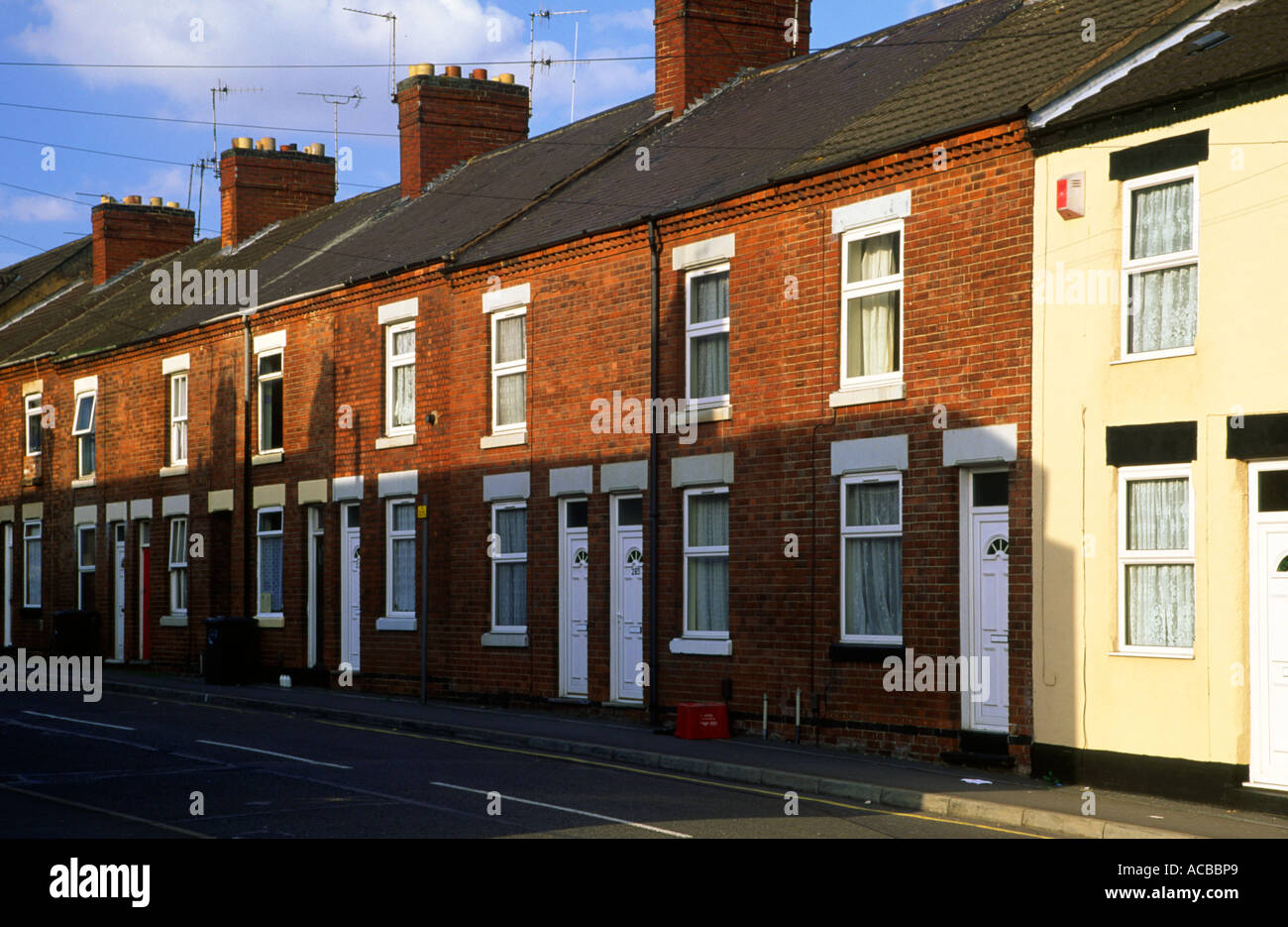 Terraced mining cottages in Coalville Leicestershire England UK Stock Photo Alamy