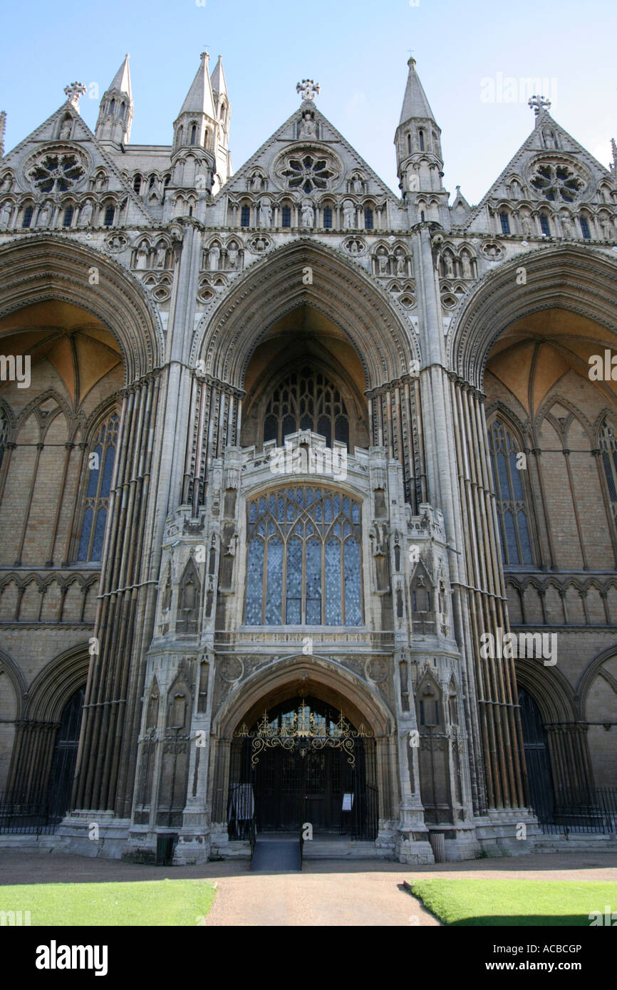 peterborough city centre cathedral fascade cambridgeshire england ...