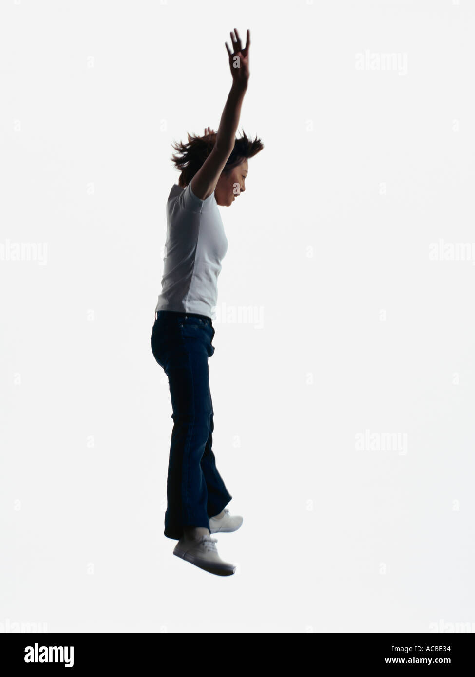 Energetic People Jumping Casual Stock Photo - Alamy