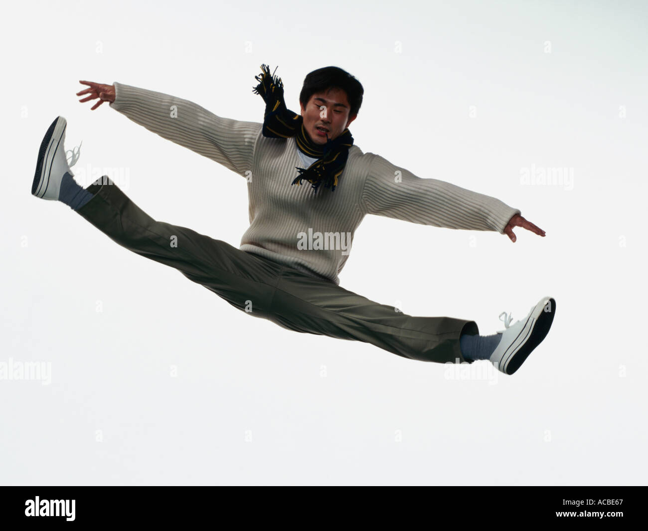 Energetic People Jumping Casual Stock Photo - Alamy