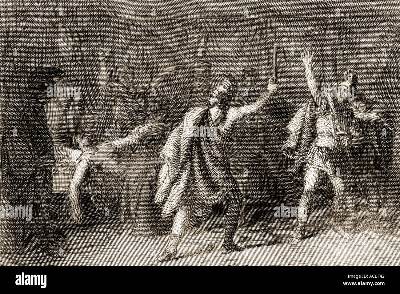 The Legionnaires swear vengeance for the death of Viriato, 139 BC Stock Photo