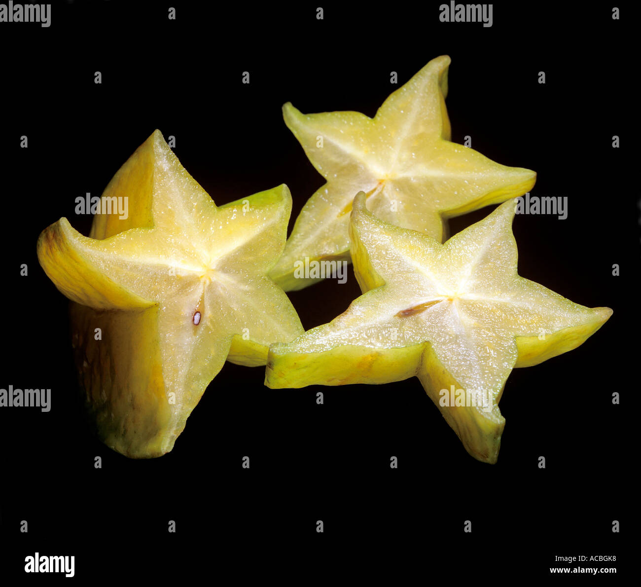 sliced starfruit Stock Photo