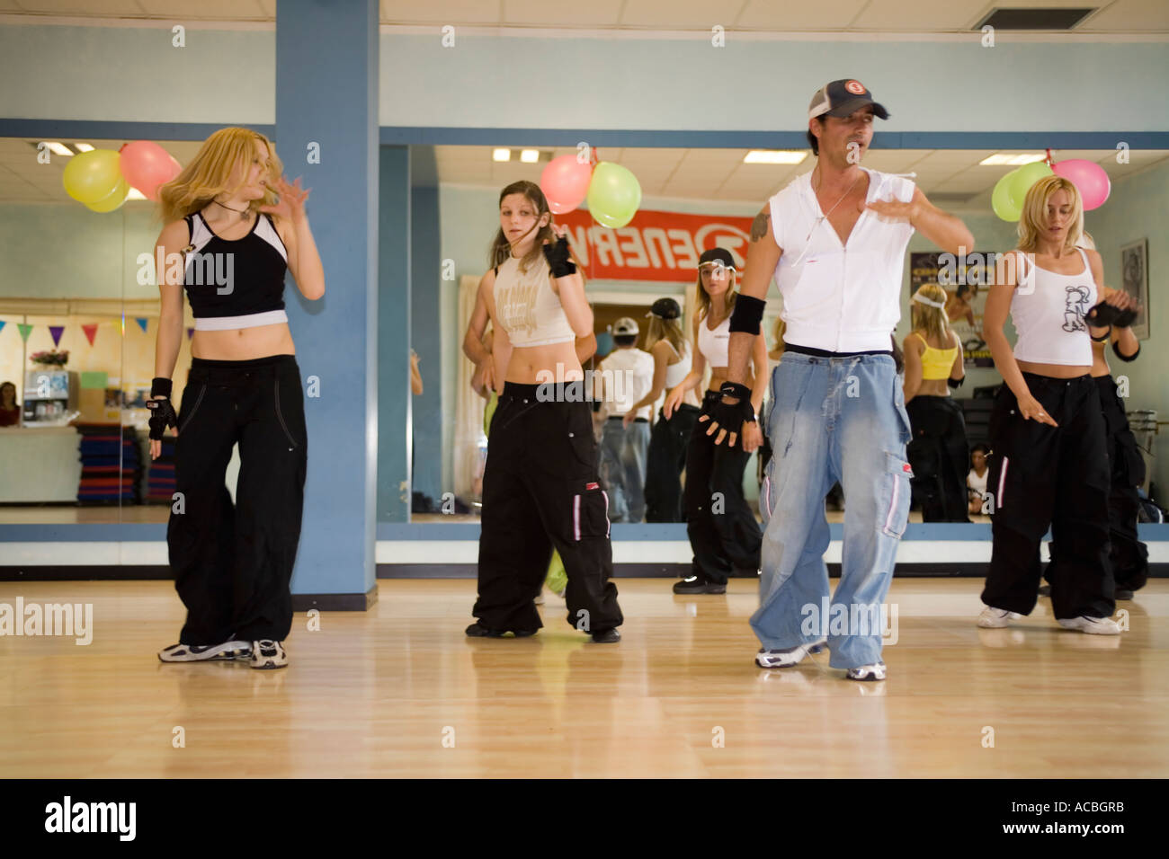 hip hop dance training Stock Photo