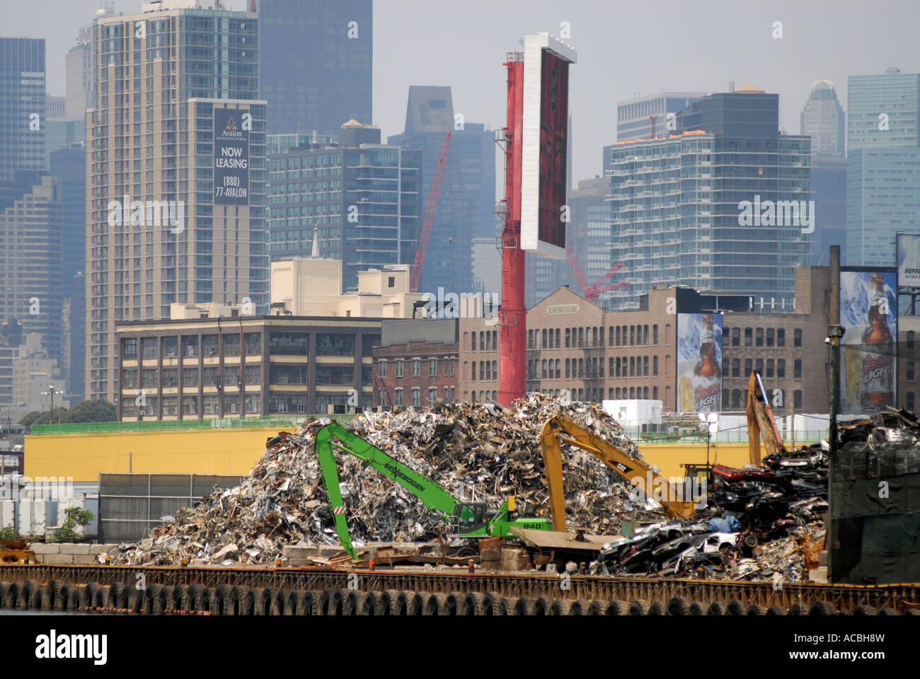 Scrap metal recycler on Newtown Creek separating Brooklyn and Queens