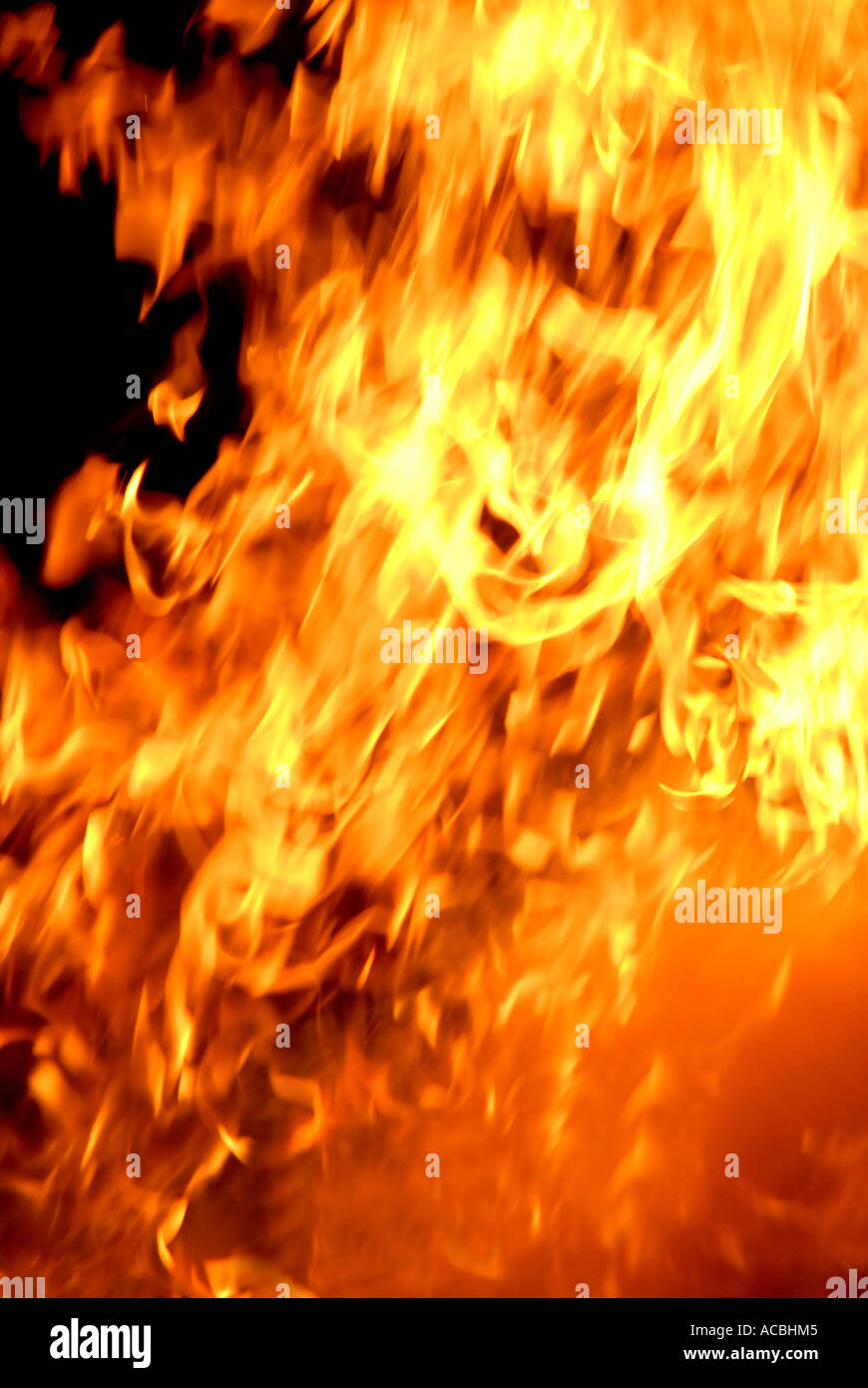 Flame fire intense burning Stock Photo